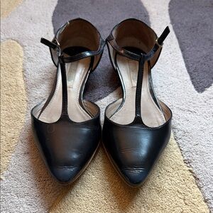 Boden Black T-Strap Heels